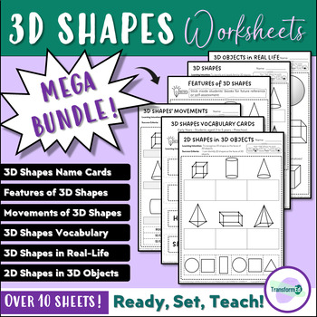 Preview of 3D Shapes Mega Bundle - No Prep - Early Years to Upper Primary