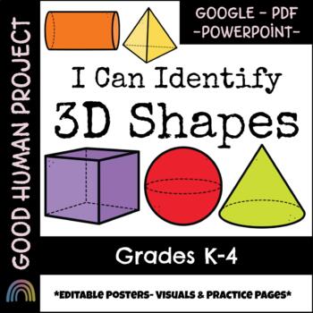 Preview of 3D Shapes | Names-Faces-Edges-Vertices-Posters-Activities |Geometry | Editable