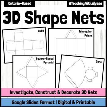Preview of 3D Shapes Nets | Printable | Math Practice Activity