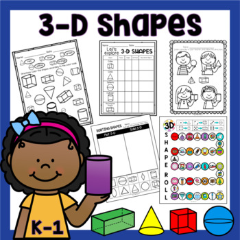 Preview of 3D Shapes PRINT & GO Worksheets, Activities, and Posters