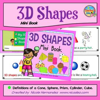 Preview of 3D Shapes Poem - A Simple Mini Book for Kindergarten Kids