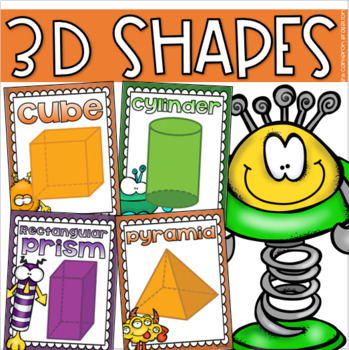 3D Shapes Poster Signs Monster Theme by Cameron Brazelton | TPT