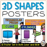3D Shapes Posters Bulletin Board Anchor Charts Math Vocabu