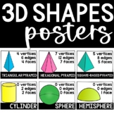 3D Shapes Objects Posters Color and Black & White Vertices