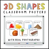 3D Shapes Posters | Real Photographs | Classroom Decor