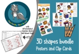 3D Shapes Posters and Clip Cards Bundle