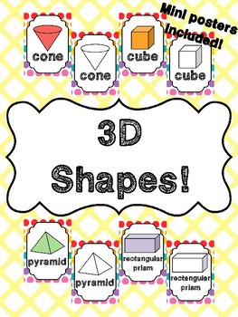 Preview of 3D Shapes Posters in English! Mini posters included!