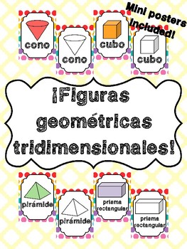 Preview of 3D Shapes Posters in Spanish! Figuras tridimensional en español!