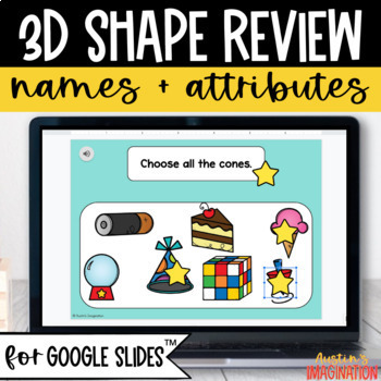 Preview of 3D Shapes Review Kindergarten Math Google Slides™