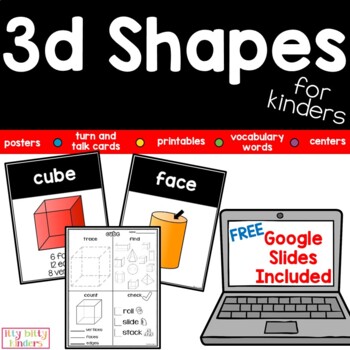 Preview of Solid Shapes, 3D Shapes, Geometry, Printable and Bonus GOOGLE SLIDES™