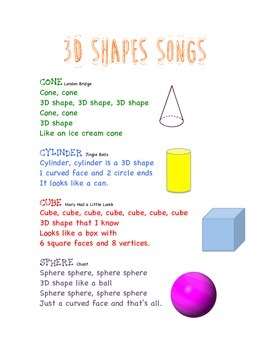 Preview of 3D Shapes Songs