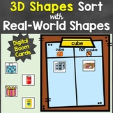 3D Shapes Sort Digital Boom Cards Distance Learning