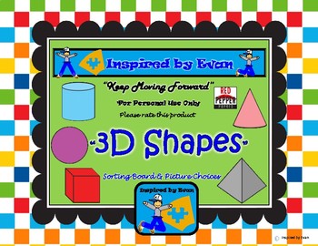 Preview of 3D Shapes Sorting Board with Shape Choice Pics for Autism