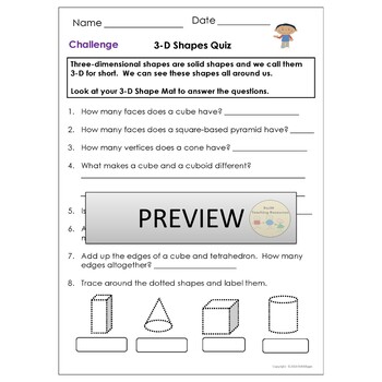 shapes 3d shapes sort count trace colour 3d shape mat worksheets yr ks1