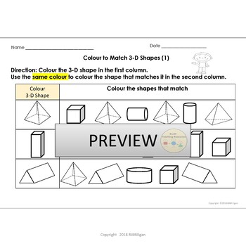 Shapes 3d Shapes Sort Count Trace Colour 3d Shape Mat Worksheets