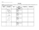 3D Shapes Table/Graphic Organizer