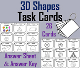 3D Shapes Task Cards Activity for 3rd 4th 5th 6th Grade