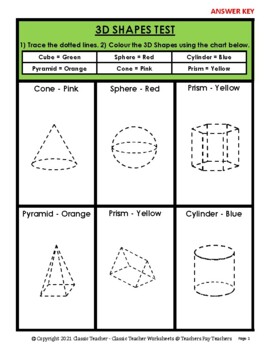 3d shapes trace the shapes grades 3 4 3rd 4th grade tpt