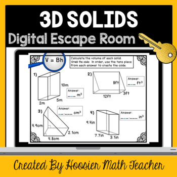 Preview of 3D Shapes Unit Review Digital Escape Room