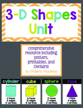 Preview of 3D Shapes Unit {with Posters, Activities and Centers!}