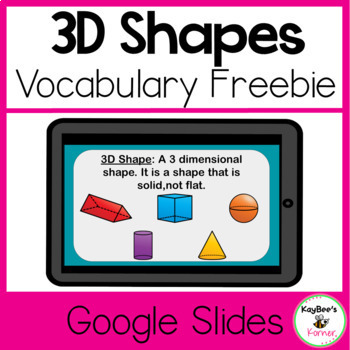 3D Shapes Vocabulary For Kindergarten and First Grade Google