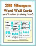 3D Shapes Math Word Wall Cards and Activity Cards