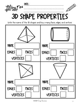 k 3d shape worksheet
