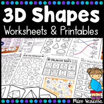 Preview of 3D Shapes Worksheets And Printables