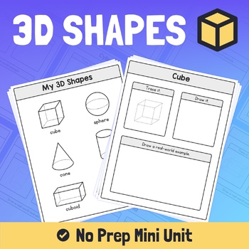 Preview of 3D Shapes Worksheets | Cube, Sphere, Cylinder, & More — 3D Shapes Unit Activity