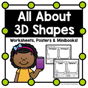 Preview of 3D Shapes {Worksheets, Posters, Center and Mini-book}