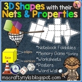 3D Shapes Worksheets - Sorting Activities - Nets - Posters