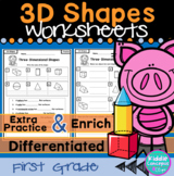 3D Shapes Worksheets  Three Dimensional Shapes Worksheets 