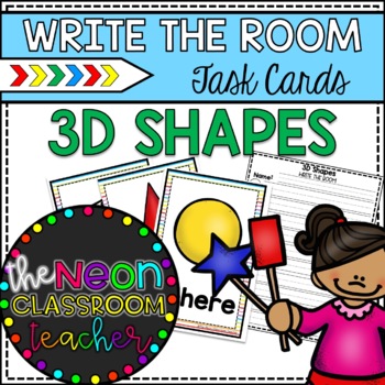Preview of 3D Shapes Write the Room Task Card Activity