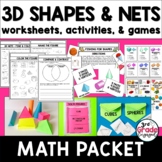 3D Solid Shapes and Nets Math Worksheets Activities and Games