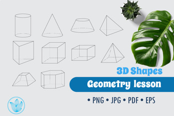 Preview of 3D Shapes for Geometry, Png Clip Art,3d paper craft
