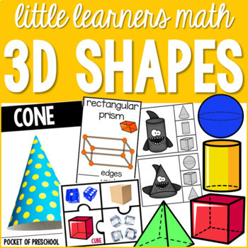 Preview of 3D Shapes for Preschool, Pre-K, & Kindergarten - Math for Little Learners