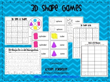 Preview of 3D Shapes games for Kindergarten