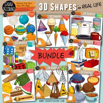 Preview of 3D Shapes in Real Life Clip Art Bundle