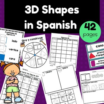 Preview of 3D Shapes in Spanish (Figuras geométricas - formas 3D)