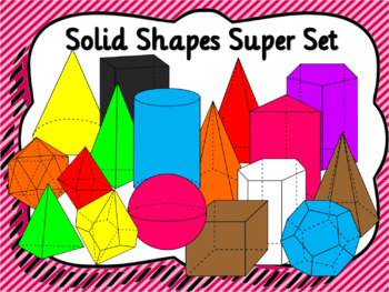 Preview of 3D Shapes or Solid Shapes Clip Art