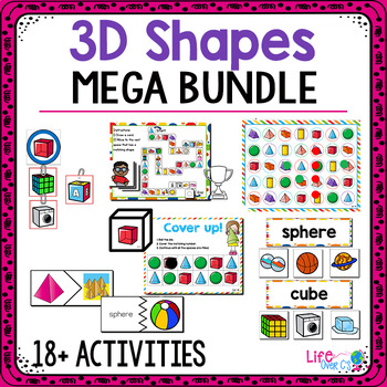 Preview of 3D Solid Shape Pack | Kindergarten Math Centers