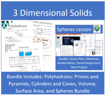 Preview of 3D Solids Bundle (Shapes, Volume, and Surface Area)