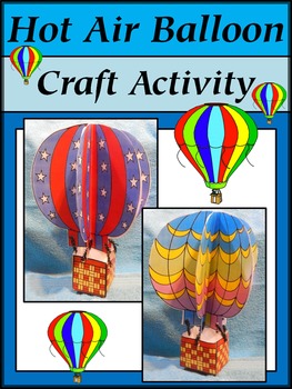 Preview of 3D Spring Crafts: 3D Hot Air Balloon Craft