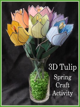 Preview of 3D Spring Crafts: 3D Tulip Spring Craft Activity