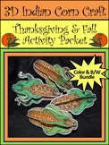3D Thanksgiving Crafts: 3D Indian Corn Fall Activity Bundl