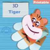 3D Tiger Craft | Coloring Letter T Craft | Zoo Animal