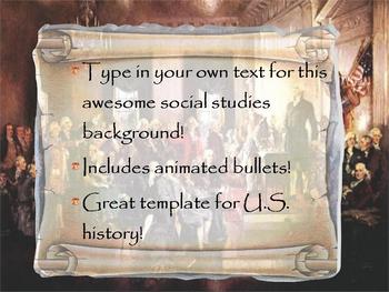 3D US HISTORY POWERPOINT ADD-YOUR-OWN-TEXT TEMPLATE by Science Girl