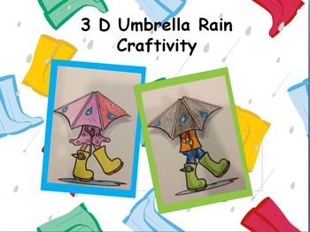 Preview of 3D Umbrella Rain Craftivity
