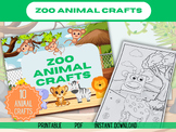 Zoo Animal Crafts, Colour and Create 10 Printable Preschoo