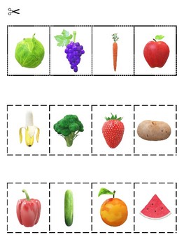 Preview of 3D cut and paste fruits and veggies